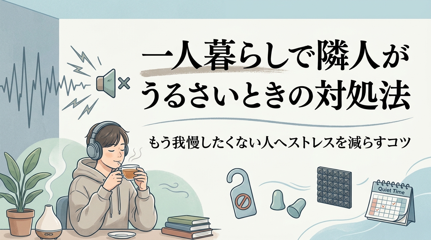 一人暮らしで隣人がうるさいときの対処法|もう我慢したくない人へストレスを減らすコツ