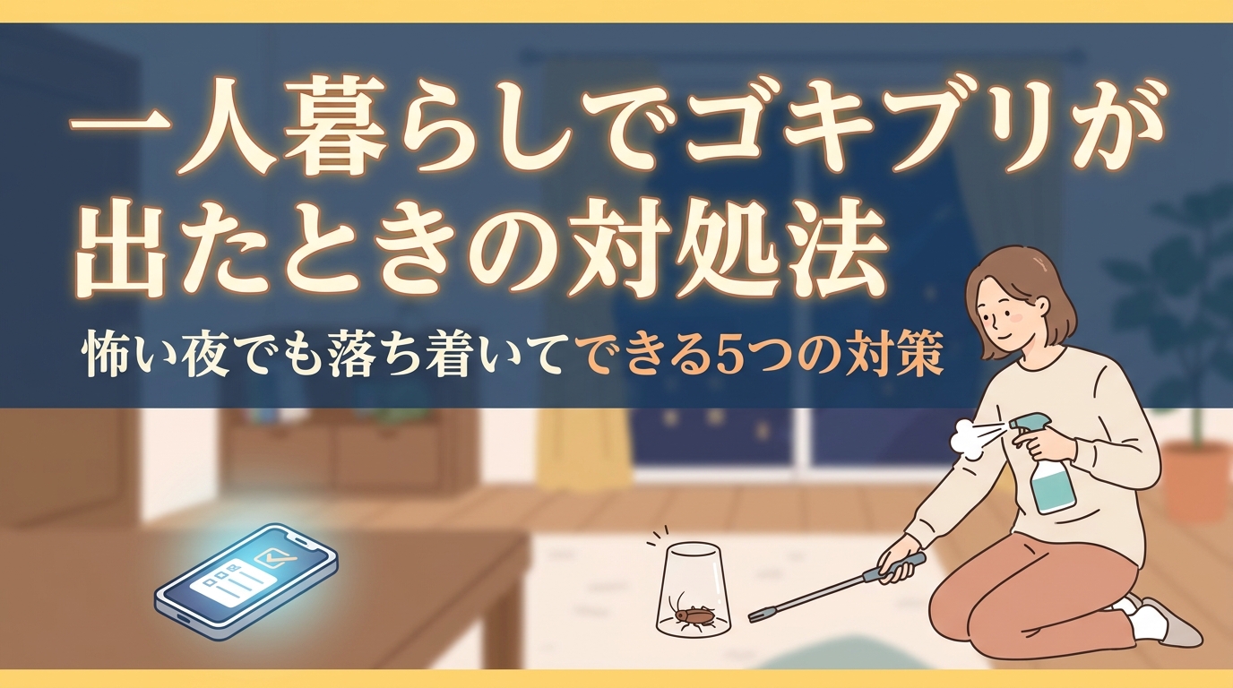 一人暮らしでゴキブリが出たときの対処法｜怖い夜でも落ち着いてできる5つの対策