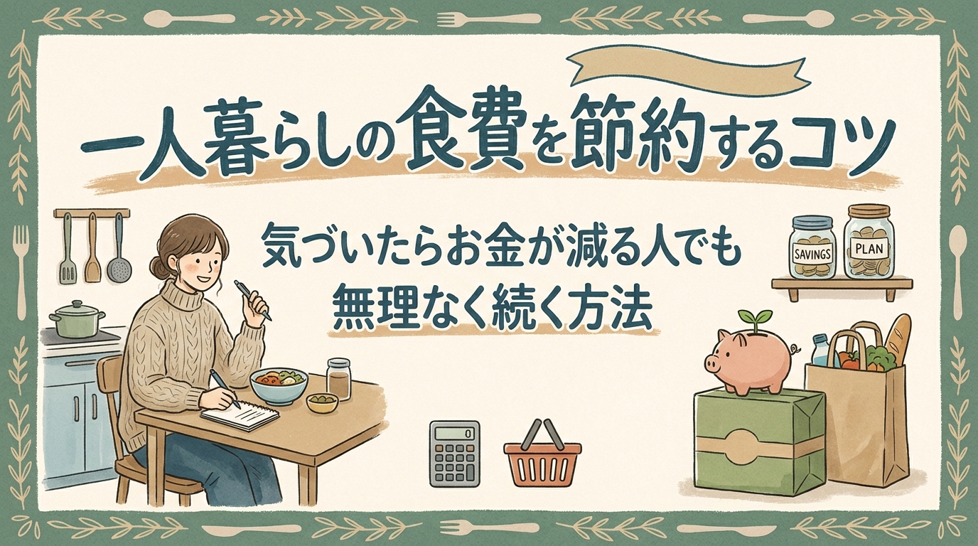 一人暮らしの食費を節約するコツ|気づいたらお金が減る人でも無理なく続く方法