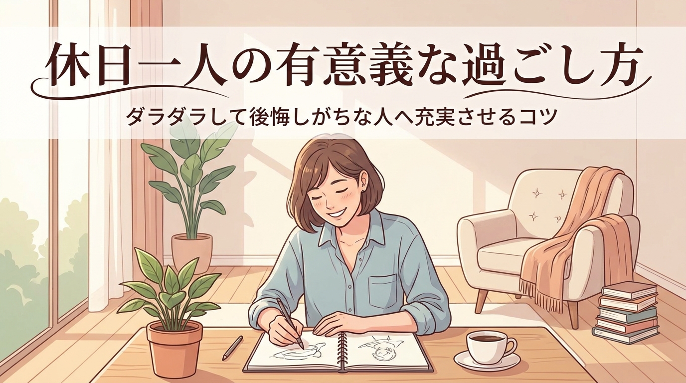 休日一人の有意義な過ごし方|ダラダラして後悔しがちな人へ充実させるコツ